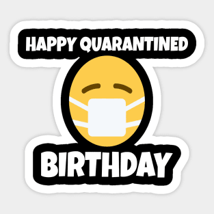 Happy Quarantined Birthday with Mask Quarantine Sticker